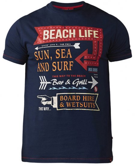 D555 Kennedy T-shirt Navy - Pólók - Nagyméretű pólók - 2XL-14XL