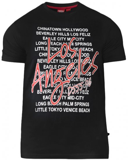 D555 Alfonzo T-shirt Black - Pólók - Nagyméretű pólók - 2XL-14XL