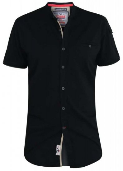 D555 Archer Collarless Shirt Black - Ingek - Ingek 2XL-10XL