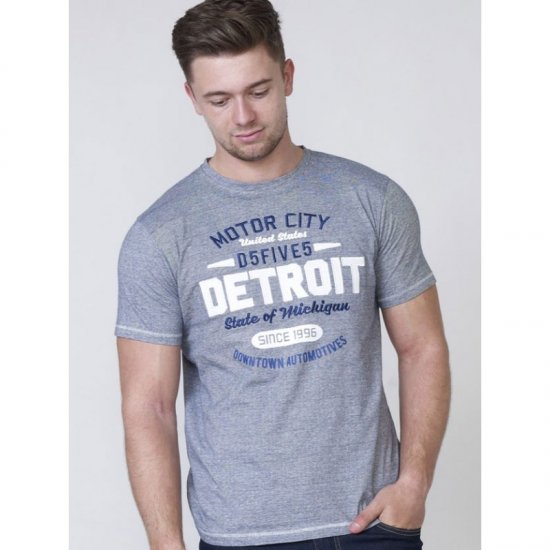 D555 Darcy Embroidered T-shirt Blue - Pólók - Nagyméretű pólók - 2XL-14XL