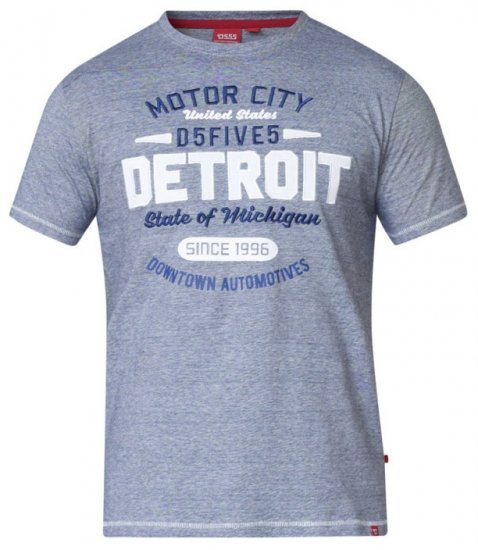 D555 Darcy Embroidered T-shirt Blue - Pólók - Nagyméretű pólók - 2XL-14XL