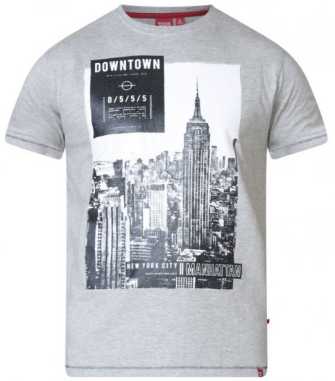 D555 Clive T-shirt Grey - Pólók - Nagyméretű pólók - 2XL-14XL