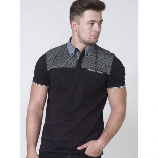 D555 Brent Polo Black - Pólóingek - Galléros Pólók 2XL-8XL - Pólóingek 2XL-8XL