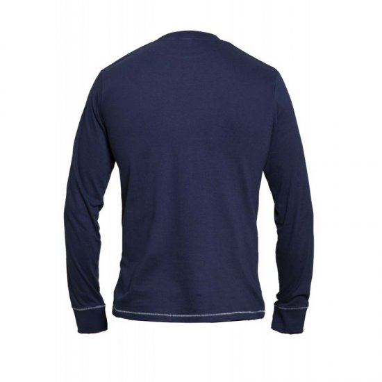 D555 Austin Long Sleeve T-shirt Navy - Pólók - Nagyméretű pólók - 2XL-14XL