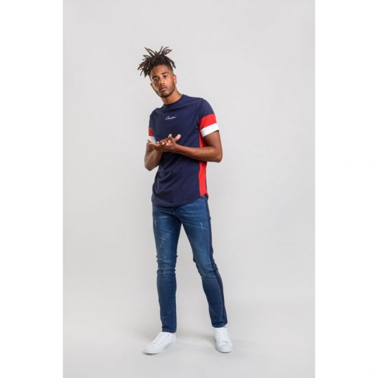 D555 Baker T-shirt Navy - Pólók - Nagyméretű pólók - 2XL-14XL