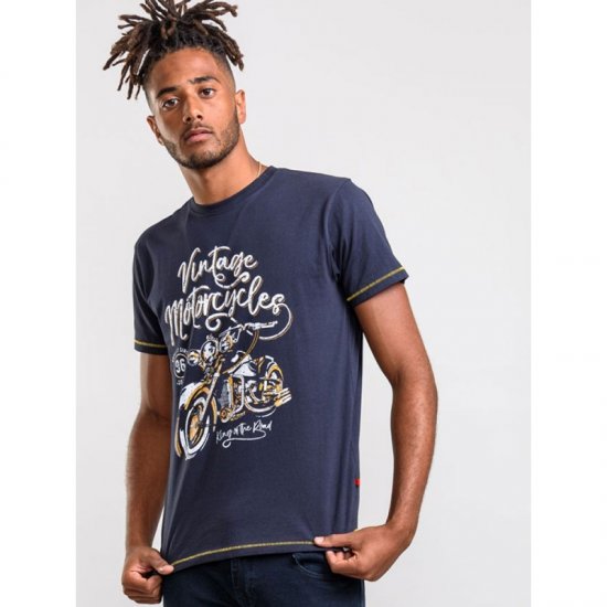 D555 Slater T-shirt Navy - Pólók - Nagyméretű pólók - 2XL-14XL