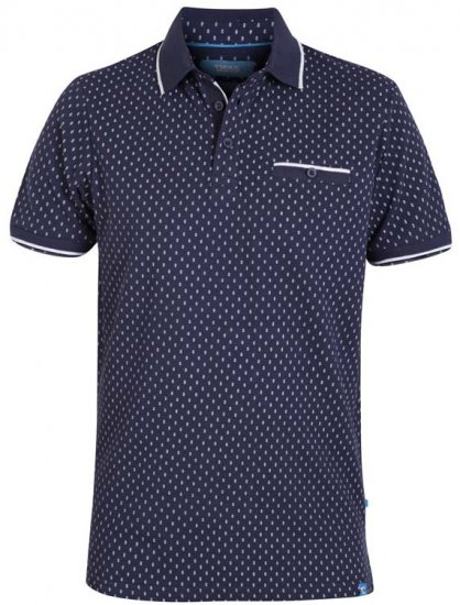 D555 Rogers Printed Polo Navy - Pólóingek - Galléros Pólók 2XL-8XL - Pólóingek 2XL-8XL