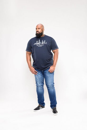 D555 Randwick San Francisco Printed T-Shirt Navy - Pólók - Nagyméretű pólók - 2XL-14XL