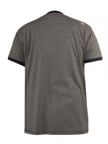 D555 Hereford Brooklyn Motorbike Printed Ringer T-Shirt Khaki - Pólók - Nagyméretű pólók - 2XL-14XL