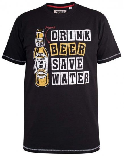 D555 Salford Save Water Drink Beer T-shirt Black - Pólók - Nagyméretű pólók - 2XL-14XL