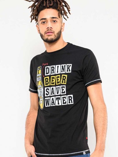 D555 Salford Save Water Drink Beer T-shirt Black - Pólók - Nagyméretű pólók - 2XL-14XL