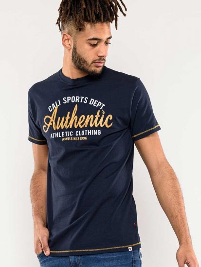 D555 Jasper Authentic Printed T-shirt Navy - Pólók - Nagyméretű pólók - 2XL-14XL