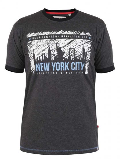 D555 Dowland T-Shirt With Ribbed Neck And Cuffs - Pólók - Nagyméretű pólók - 2XL-14XL