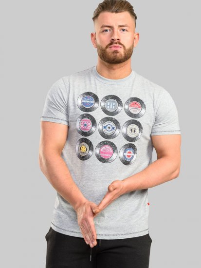 D555 Hexworth Vinyl Records Printed T-Shirt - Pólók - Nagyméretű pólók - 2XL-14XL