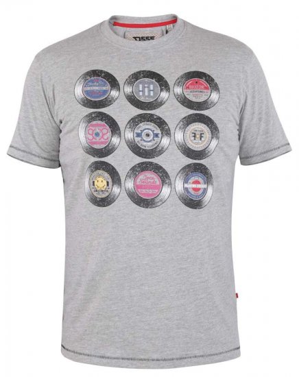 D555 Hexworth Vinyl Records Printed T-Shirt - Pólók - Nagyméretű pólók - 2XL-14XL