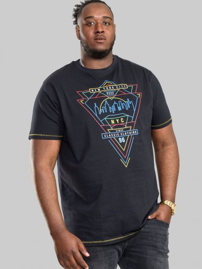 D555 Taunton Neon Printed T-Shirt - Pólók - Nagyméretű pólók - 2XL-14XL
