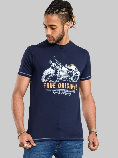 D555 Axbridge Motorbike Printed T-Shirt - Pólók - Nagyméretű pólók - 2XL-14XL