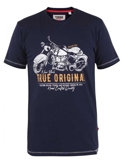 D555 Axbridge Motorbike Printed T-Shirt - Pólók - Nagyméretű pólók - 2XL-14XL