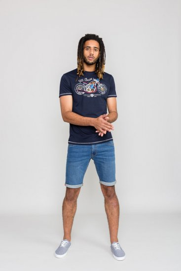 D555 DENTON Motorbike Printed T-Shirt - Pólók - Nagyméretű pólók - 2XL-14XL