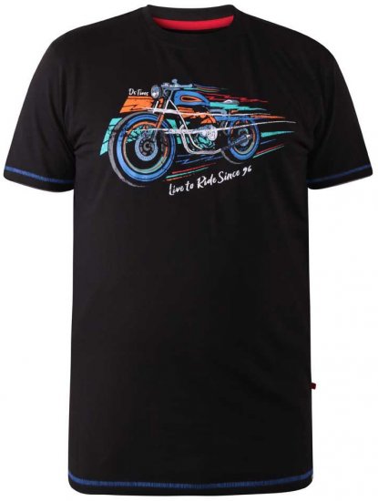 D555 CHINFORD Live To Ride Motorbike T-Shirt - Pólók - Nagyméretű pólók - 2XL-14XL