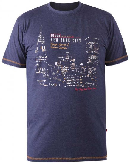 D555 DEBDEN NYC Night Skyline T-Shirt - Pólók - Nagyméretű pólók - 2XL-14XL