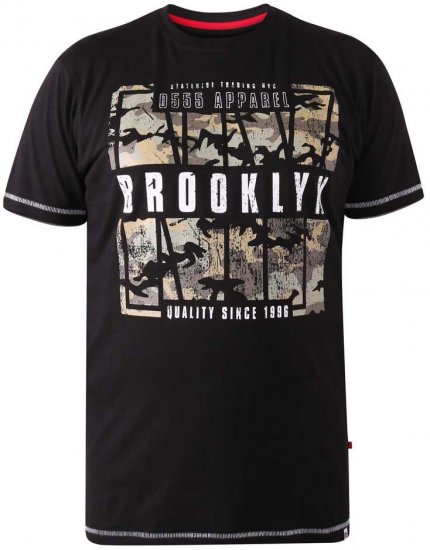 D555 BRICKET Camo Brooklyn T-Shirt - Pólók - Nagyméretű pólók - 2XL-14XL