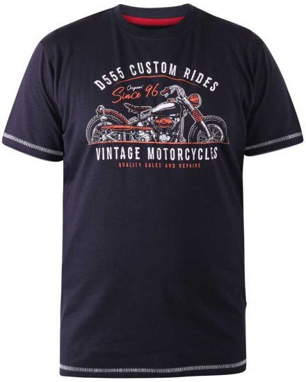 D555 CHESHUNT Vintage Motorcycle T-Shirt - Pólók - Nagyméretű pólók - 2XL-14XL