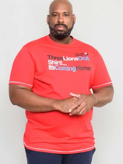 D555 LIONS England T-shirt - Pólók - Nagyméretű pólók - 2XL-14XL