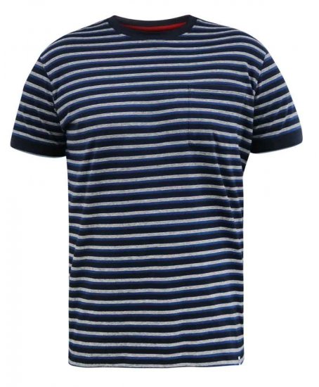 D555 Beamont Jacquard Stripe T-Shirt - Pólók - Nagyméretű pólók - 2XL-14XL