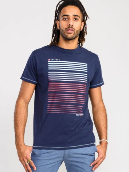 D555 Cransford Gradient Line Printed T-Shirt - Pólók - Nagyméretű pólók - 2XL-14XL