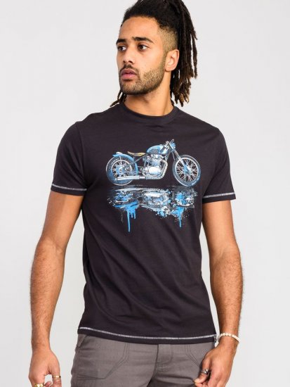 D555 Fritton Bike With Shadow And Drips Printed T-Shirt - Pólók - Nagyméretű pólók - 2XL-14XL