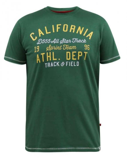 D555 Parnwell California Athletics Printed T-Shirt - Pólók - Nagyméretű pólók - 2XL-14XL