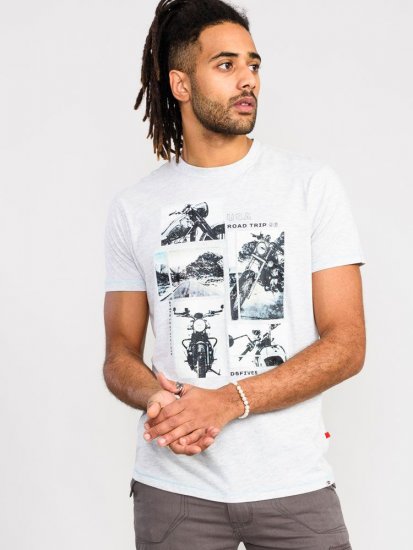 D555 Trafford Bike Photo Printed T-Shirt White - Pólók - Nagyméretű pólók - 2XL-14XL