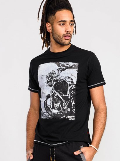 D555 Pinewood Photographic Bike Printed T-Shirt - Pólók - Nagyméretű pólók - 2XL-14XL