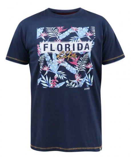 D555 Prestwick Florida Floral Printed T-Shirt - Pólók - Nagyméretű pólók - 2XL-14XL