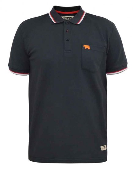 D555 Kirby Birdseye Pique Polo Black - Pólóingek - Galléros Pólók 2XL-8XL - Pólóingek 2XL-8XL