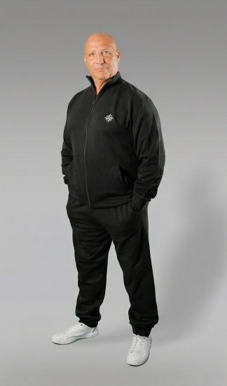 20 Nodi Mistral Tracksuit in Combed Fleece Cotton Black - Tréningruhák - Nagyméretű Férfi Tréningruhák