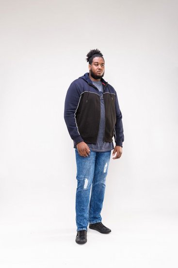 D555 Vincent Full Zip Hoody With Chest And Sleeve Piping Detail - Pulóverek & kapucnis pulóverek - Pulóverek & Kapucnis pulóver 2XL-12XL