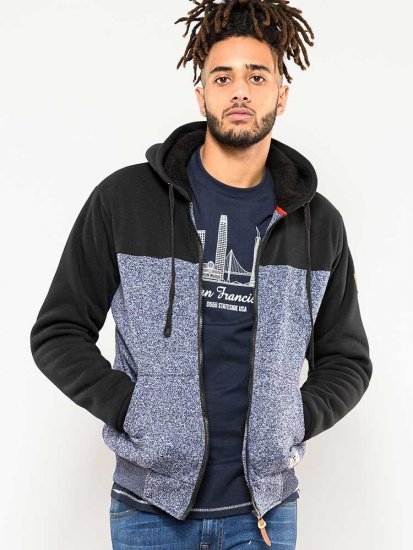 D555 Allen Zip Through Hoody With Sherpa Lining - Pulóverek & kapucnis pulóverek - Pulóverek & Kapucnis pulóver 2XL-12XL