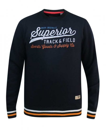 D555 Marlow Printed Crew Neck Sweatshirt Navy - Pulóverek & kapucnis pulóverek - Pulóverek & Kapucnis pulóver 2XL-12XL