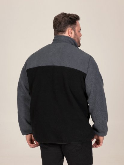 D555 Daly Quarter Zip Fleece Sweatshirt Fekete/Szürke - Pulóverek & kapucnis pulóverek - Pulóverek & Kapucnis pulóver 2XL-12XL