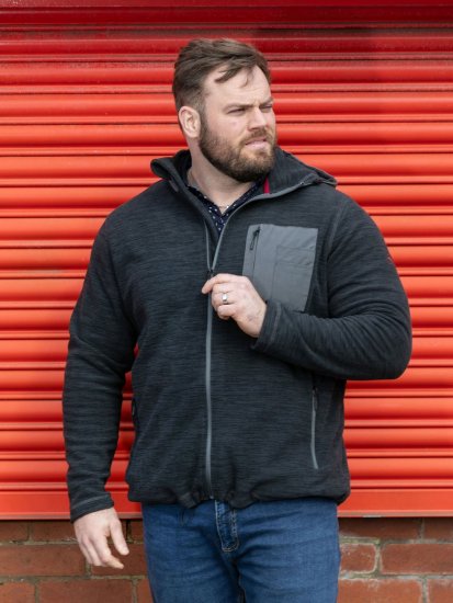 D555 Daly Quarter Zip Fleece Sweatshirt Fekete/Szürke - Pulóverek & kapucnis pulóverek - Pulóverek & Kapucnis pulóver 2XL-12XL