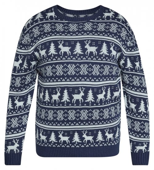North Latitude 63144 Fjell Reindeer Knit Tengerészkék - Pulóverek & kapucnis pulóverek - Pulóverek & Kapucnis pulóver 2XL-12XL