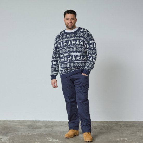 North Latitude 63144 Fjell Reindeer Knit Tengerészkék - Pulóverek & kapucnis pulóverek - Pulóverek & Kapucnis pulóver 2XL-12XL