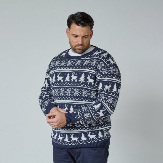 North Latitude 63144 Fjell Reindeer Knit Tengerészkék - Pulóverek & kapucnis pulóverek - Pulóverek & Kapucnis pulóver 2XL-12XL