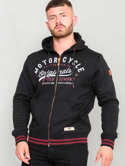 D555 Patrick Full Zip Hoody With 'Motorcycle' Chest Print - Pulóverek & kapucnis pulóverek - Pulóverek & Kapucnis pulóver 2XL-12XL