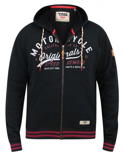 D555 Patrick Full Zip Hoody With 'Motorcycle' Chest Print - Pulóverek & kapucnis pulóverek - Pulóverek & Kapucnis pulóver 2XL-12XL