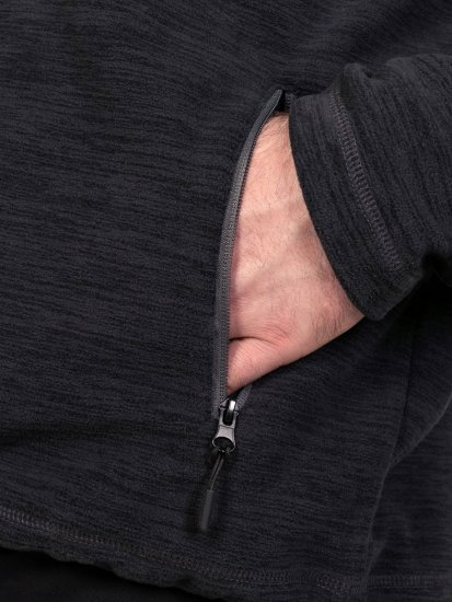 D555 Damien Micro Fleece Zip Through Hoody Fekete/Szürke - Pulóverek & kapucnis pulóverek - Pulóverek & Kapucnis pulóver 2XL-12XL