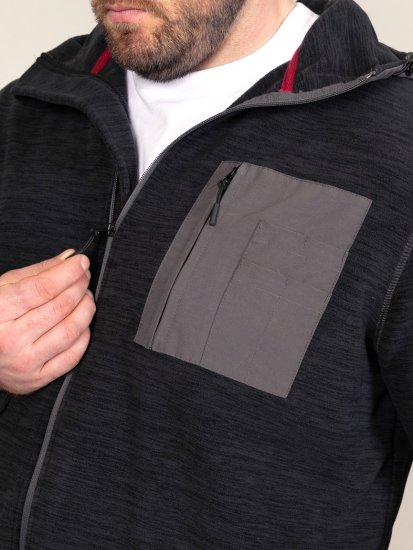D555 Damien Micro Fleece Zip Through Hoody Fekete/Szürke - Pulóverek & kapucnis pulóverek - Pulóverek & Kapucnis pulóver 2XL-12XL