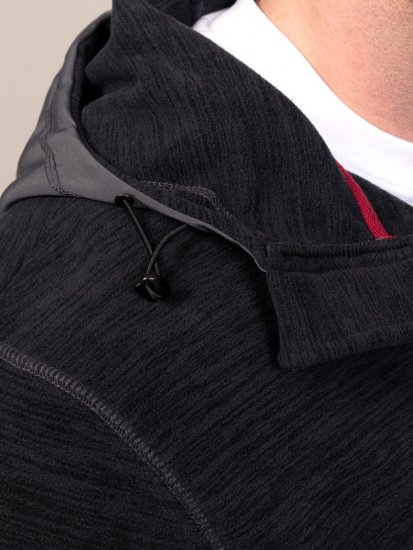 D555 Damien Micro Fleece Zip Through Hoody Fekete/Szürke - Pulóverek & kapucnis pulóverek - Pulóverek & Kapucnis pulóver 2XL-12XL